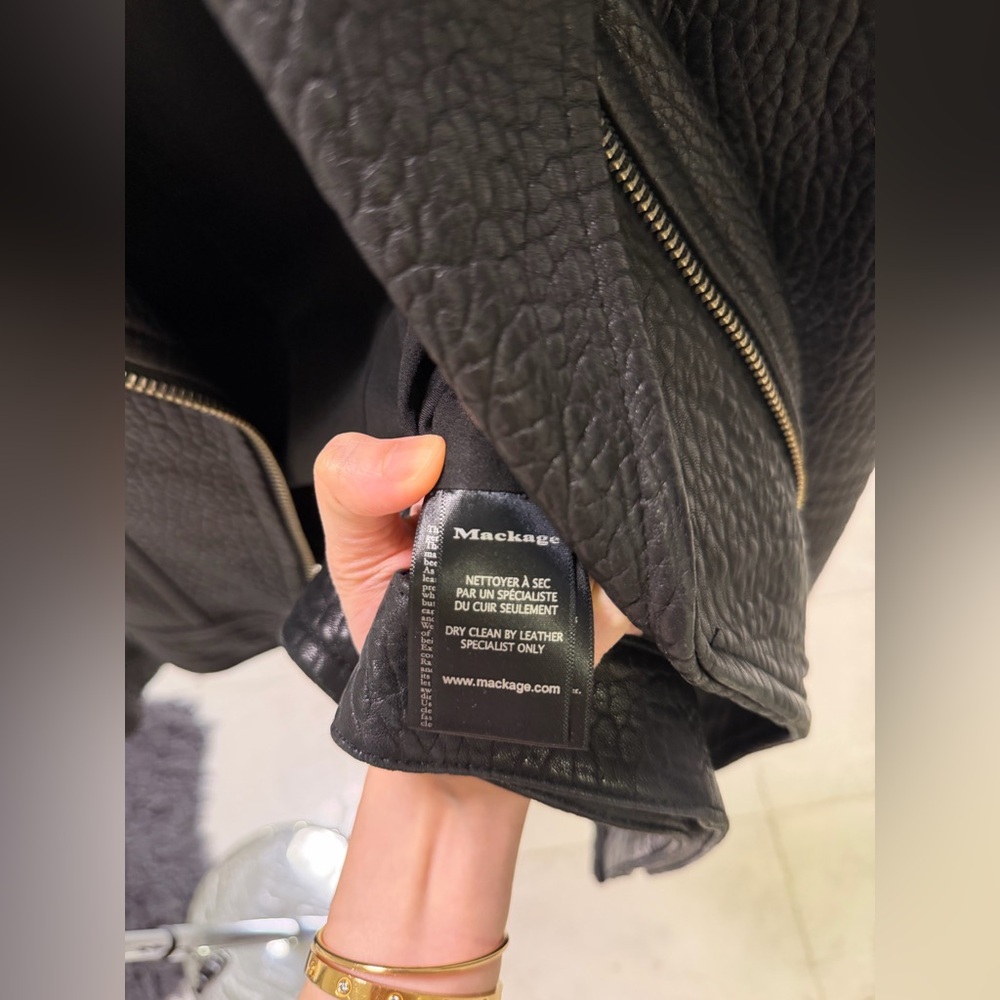 Mackage Black Leather Biker Jacket - Picture 10 of 11